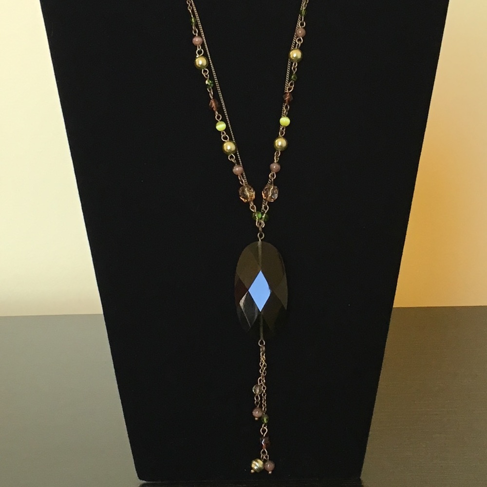 Lia Sophia Double Chain Green Stone